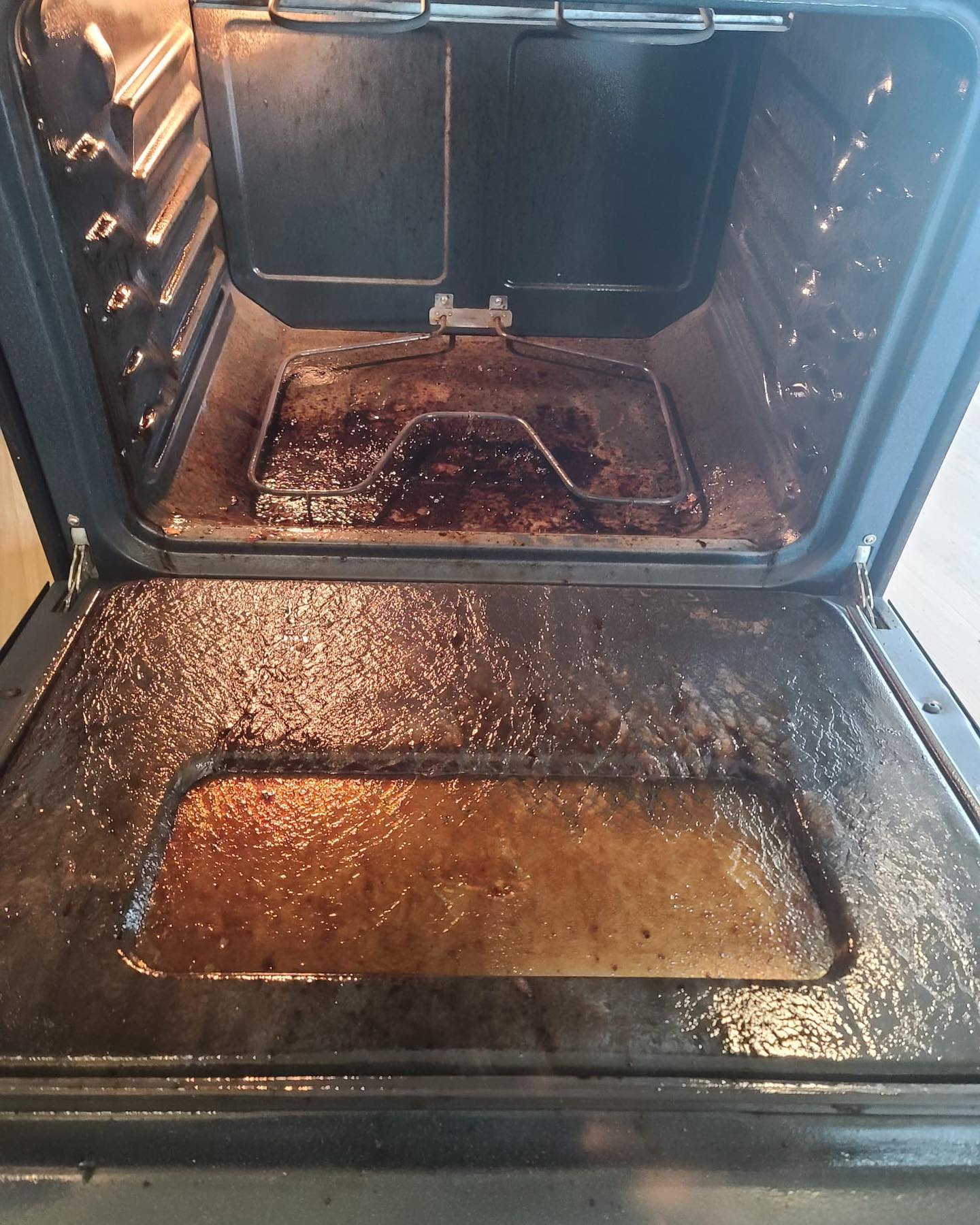 Before photo of dirty oven